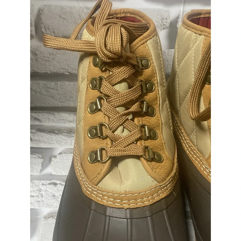 J. Crew Heritage Duck Boots in Quilted Nylon Khaki Loden Multi Lace‎ Up Shoes 10